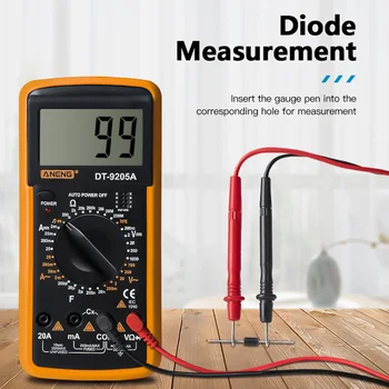 DT9205A Digital Multimeter LCD Handheld AC DC Automatic Range Multimeter Ammeter Ohmmeter Capacitance Resistance Meter TP 
DT9205A Digital Multimeter LCD Handheld AC DC Automatic Range Multimeter Ammeter Ohmmeter Capacitance Resistance Meter TP