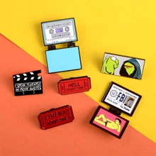 Bolso de la joyería del bolso de la camisa de la historieta del pin de la solapa de la rana Kermit regalo(China)