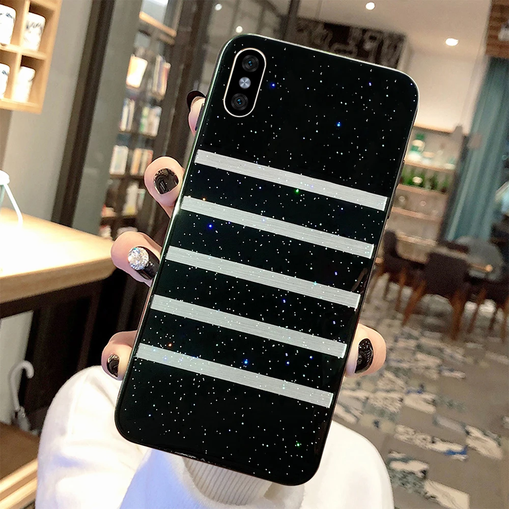 Flash glitter smooth soft TPU Case For iPhone 7 8 6 6s Plus 7Plus Case stripe pattern Cover For iPhone X Xs Max XR phone Case
Flash glitter smooth soft TPU Case For iPhone 7 8 6 6s Plus 7Plus Case stripe pattern Cover For iPhone X Xs Max XR phone Case