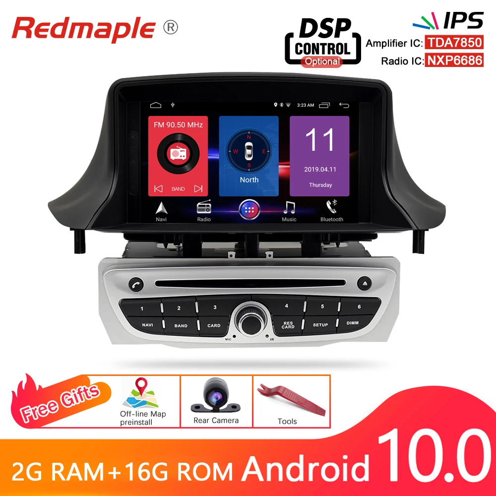 Автомобильный радиоприемник IPS Android 10 0 GPS Мультимедиа Стерео для Renault Megane 3 Fluence 2009