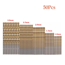 50Pcs High Speed Steel Drill Bit Set Titanium Coated Twist Drill Tool for Wood Plastic Aluminum Drilling Power Tools Accessories
50Pcs High Speed Steel Drill Bit Set Titanium Coated Twist Drill Tool for Wood Plastic Aluminum Drilling Power Tools Accessories