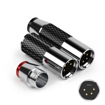 

Speaker Audio Jack XLR Male Connector 4pin Carbon Fiber Cannon Plug XLR Adapter For Microphone Mixer Amplifier Balance Adapter