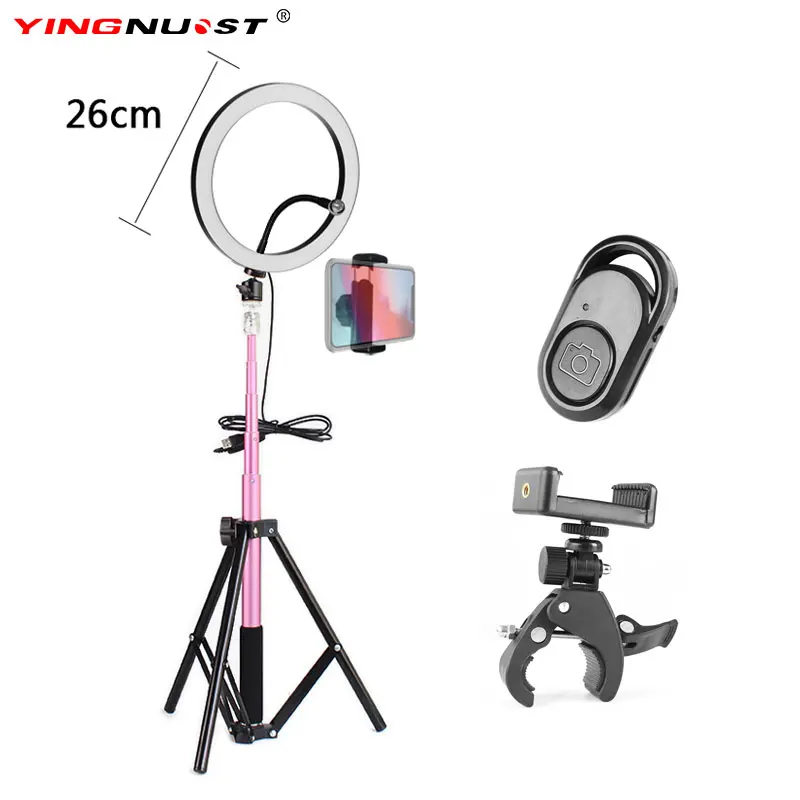 Ring Light 10" 26cm Annular Make-up Lamp Dimmable LED Ring Light With Tripod & Phone Holder For Camera Photo/Studio/Phone/Video
Ring Light 10" 26cm Annular Make-up Lamp Dimmable LED Ring Light With Tripod & Phone Holder For Camera Photo/Studio/Phone/Video