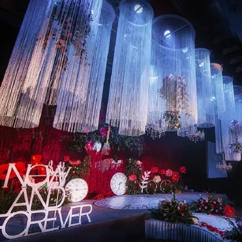 Upscale Design Ceiling Decor Ferris Wheel Hanging Ring With Sagging Line Curtain Hoop Garland for Wedding Party Decoration Props 
Upscale Design Ceiling Decor Ferris Wheel Hanging Ring With Sagging Line Curtain Hoop Garland for Wedding Party Decoration Props