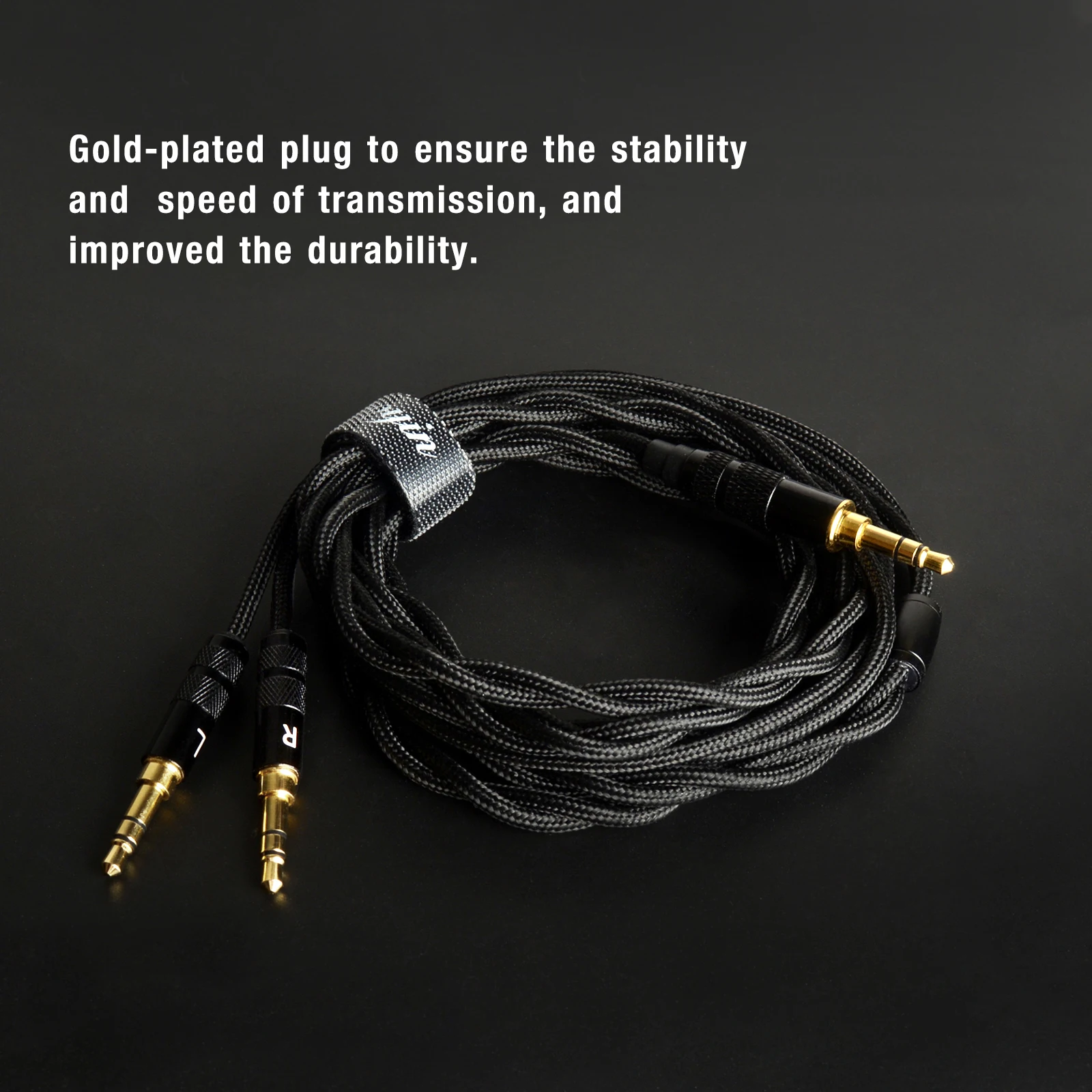Headphone 1 to 2 Jack 3.5/2.5/4.4mm Balance Black Aux Cable Speaker Wire Headphone 1 to 2 Jack 3.5/2.5/4.4mm Balance Black Aux Cable Speaker Wire