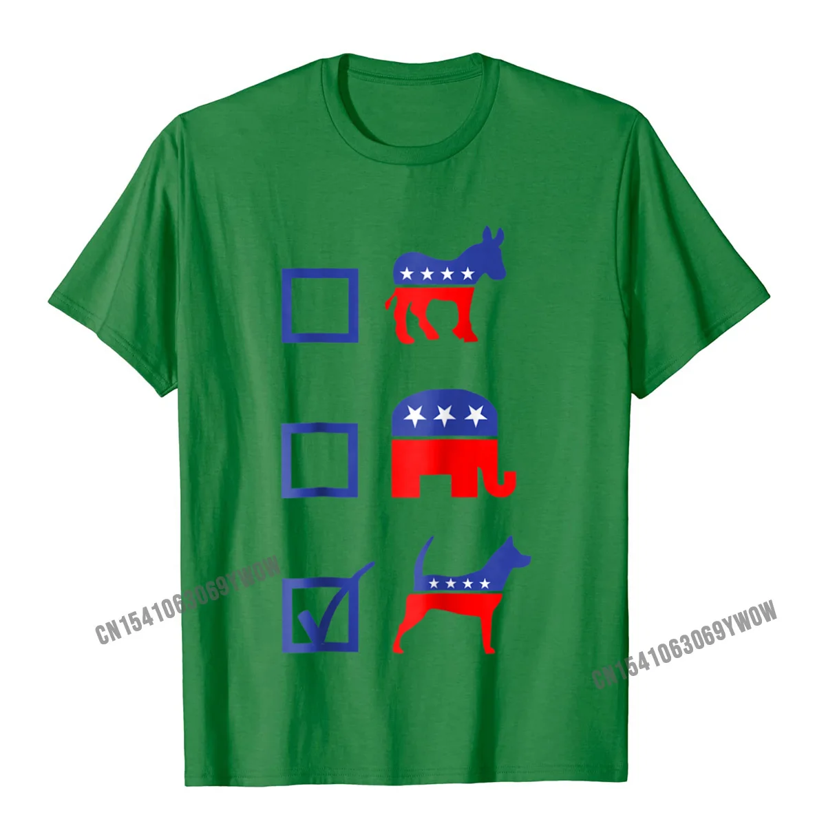 Graphic Democrat Republican vote dog t-shirt__176 Printed T-Shirt Crew Neck Cotton Fabric Mens Tops T Shirt T Shirt Summer Democrat Republican vote dog t-shirt__176 green