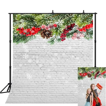Lyavshi Christmas Photography Backdrop White Brick Wall Snowflake Beautiful Christmas Tree Branch Decoration photo Background 
Lyavshi Christmas Photography Backdrop White Brick Wall Snowflake Beautiful Christmas Tree Branch Decoration photo Background