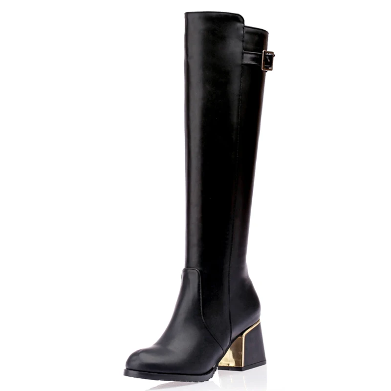 Round Toe Square Heel Belt Buckle Knee-Length Boots Thick Heel Lamb Hair Side Zipper Casual Versatile Long-Tube Women's Boots 
Round Toe Square Heel Belt Buckle Knee-Length Boots Thick Heel Lamb Hair Side Zipper Casual Versatile Long-Tube Women's Boots