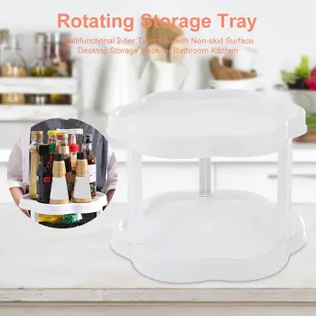Storage Tray Rotating Multifunctional 2-tier Turntable with Non-skid Surface Desktop Storage Rack for Bathroom Kitchen
Storage Tray Rotating Multifunctional 2-tier Turntable with Non-skid Surface Desktop Storage Rack for Bathroom Kitchen