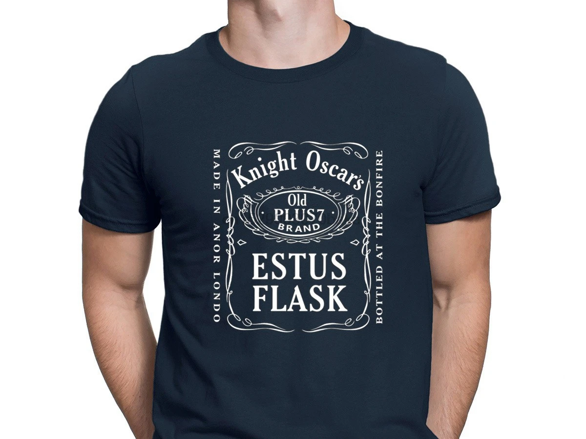 Knight Oscar Estus Flask Label Design Tshirt Spring Cute O Neck T Shirt For Men Solid Color Leisure Anlarach Family | Мужская одежда