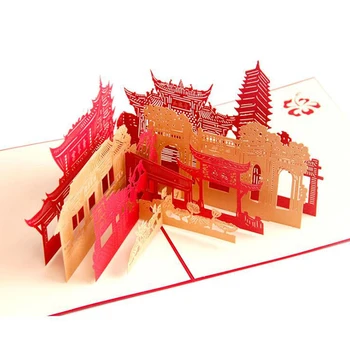 Laser Cutting 3D Pop Up Hollow Carved Red Chinese Old Style Architecture Greeting Card With Envelope Handmade New Year Gift
Laser Cutting 3D Pop Up Hollow Carved Red Chinese Old Style Architecture Greeting Card With Envelope Handmade New Year Gift