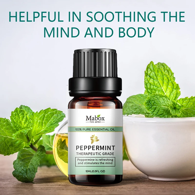 

10ml Peppermint Essential Oils For Massage body and Aromatherapy Fresh Air Humidifier Diffuser Therapeutic Level Aromatic oil