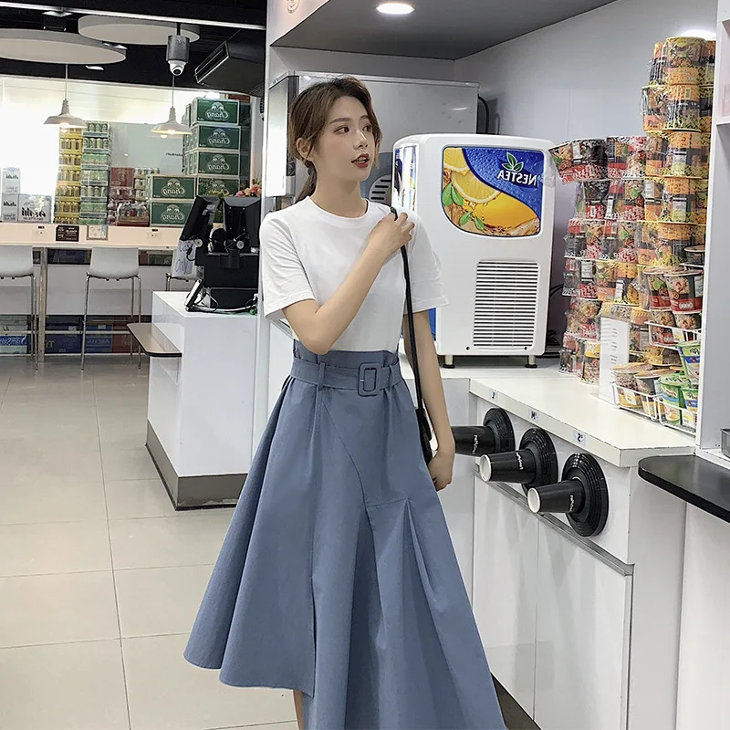 Mock Two-Piece Dress Children 2019 Summer Popular New Style Students Fashion Waist Hugging French Mid-length A- line Skirt
Mock Two-Piece Dress Children 2019 Summer Popular New Style Students Fashion Waist Hugging French Mid-length A- line Skirt