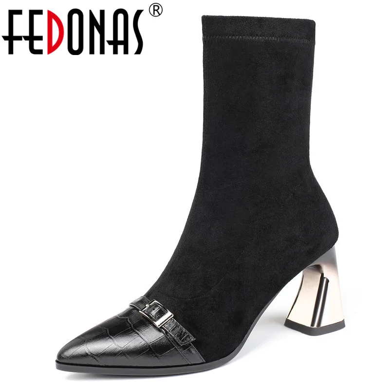 FEDONAS 2020 Warm Autumn Winter Big Size Women Mid-calf Boots Elegant Prom Shoes Woman Genuine Leather High Heels Socks Boots
FEDONAS 2020 Warm Autumn Winter Big Size Women Mid-calf Boots Elegant Prom Shoes Woman Genuine Leather High Heels Socks Boots