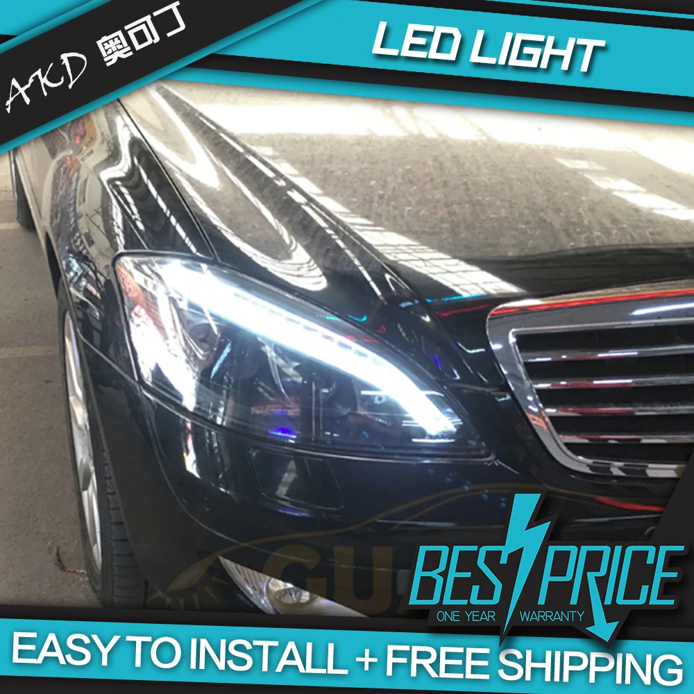 AKD Car Styling Head Lamp for W221 Headlights 2006-2009 S300 S400 Headlight LED DRL Signal Hid Bi Xenon Auto Accessories | Автомобили и