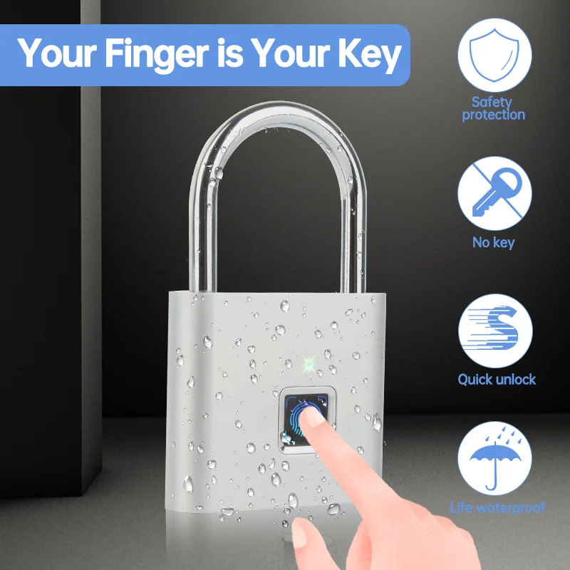 Golden Security Keyless USB Rechargeable Door Lock Fingerprint Smart Padlock Quick Unlock Zinc alloy Metal Self Developing Chip
Golden Security Keyless USB Rechargeable Door Lock Fingerprint Smart Padlock Quick Unlock Zinc alloy Metal Self Developing Chip
