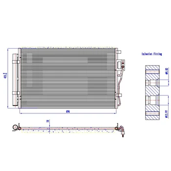 OE 97606-1U100 Condenser, air conditioning(Air Conditioning, universal) For HYUNDAI SANTA FE Dimensions 696×431×16(mm)
OE 97606-1U100 Condenser, air conditioning(Air Conditioning, universal) For HYUNDAI SANTA FE Dimensions 696×431×16(mm)