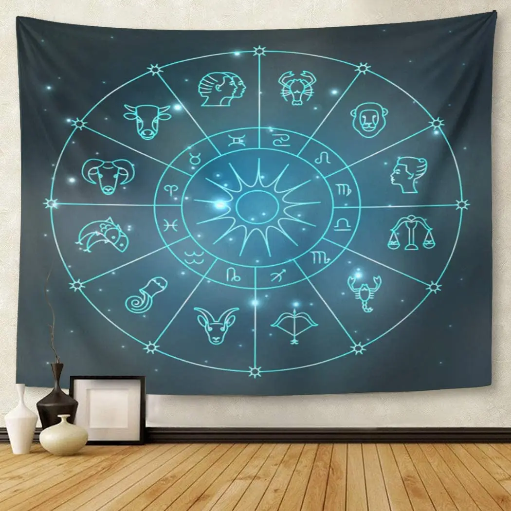 Серый абстрактный зодиакальный круг астрологические знаки животные Водолей