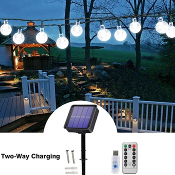 11M LED String Light Solar Lamp 60 LED Solar And USB Charging Fairy String Lights For Garden Home Patio Lawn Party Holiday Decor
11M LED String Light Solar Lamp 60 LED Solar And USB Charging Fairy String Lights For Garden Home Patio Lawn Party Holiday Decor