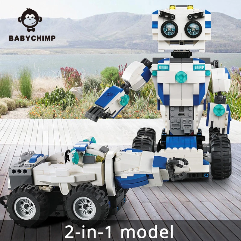606pcs MOC Building Blocks Sets RC Robot 2-IN-1 Mode Transform Remote Control Robots Compatible Technic LegoINGlys Bricks Toys
606pcs MOC Building Blocks Sets RC Robot 2-IN-1 Mode Transform Remote Control Robots Compatible Technic LegoINGlys Bricks Toys