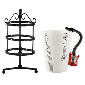 1 Pcs Music Style Guitar Ceramic Mug Coffee Tea Stave Cups with Handle Coffee Mug & 1 Pcs Rotating Earring Holder 72 Holes Three 
1 Pcs Music Style Guitar Ceramic Mug Coffee Tea Stave Cups with Handle Coffee Mug & 1 Pcs Rotating Earring Holder 72 Holes Three