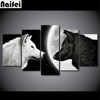 5 Pieces Wild Animal 5d diy diamond Painting Wolf In The Moon scenery full square/round drill diamond embroidery home decor
5 Pieces Wild Animal 5d diy diamond Painting Wolf In The Moon scenery full square/round drill diamond embroidery home decor