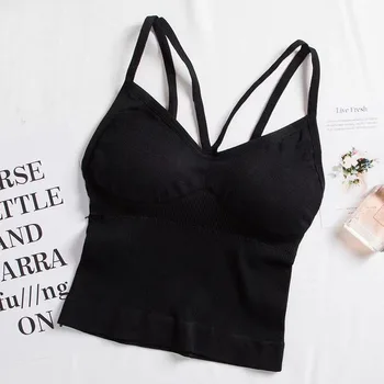 Seamless High Elastic Female Cross Vest Sexy V-neck Camisoles Women Padded Tank Top
Seamless High Elastic Female Cross Vest Sexy V-neck Camisoles Women Padded Tank Top