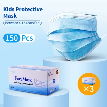 150pcs 3 Layers Anti-dust Kids Masks Disposable Safety Breathable Face Mouth Mask Kids Children Ear Loop Filter Masks
150pcs 3 Layers Anti-dust Kids Masks Disposable Safety Breathable Face Mouth Mask Kids Children Ear Loop Filter Masks