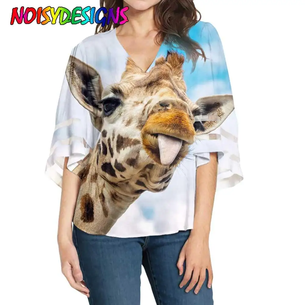 NOISYDESIGNS Plus Size Chiffon Blouse Women Summer Casual Tops New 2020 Giraffe Printing Sleeve V-neck Woman Blouses Shirts
NOISYDESIGNS Plus Size Chiffon Blouse Women Summer Casual Tops New 2020 Giraffe Printing Sleeve V-neck Woman Blouses Shirts
