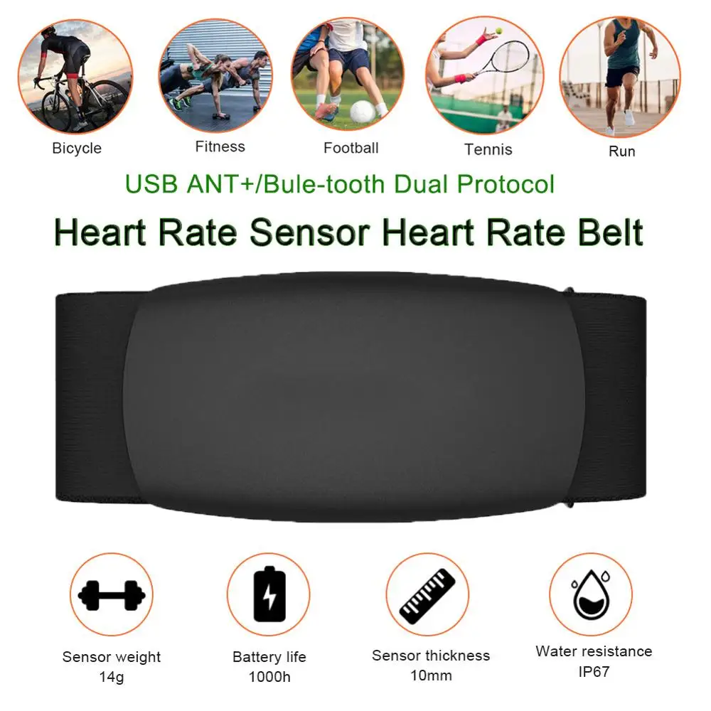 Dual-mode Heart Rate Monitor Chest Strap Bluetooth Bluetooth4.0 Ant + Heart Rate Sensor for Fitness Cycling Equipment
Dual-mode Heart Rate Monitor Chest Strap Bluetooth Bluetooth4.0 Ant + Heart Rate Sensor for Fitness Cycling Equipment
