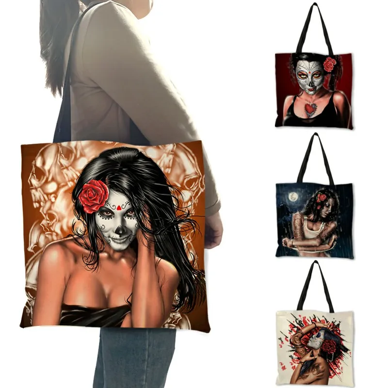 Shoulder Bag For Women 2020 New Dia De Los Muertos Skull Girl Print Shopping Tote Bags Multi Use Large Capacity B13120
Shoulder Bag For Women 2020 New Dia De Los Muertos Skull Girl Print Shopping Tote Bags Multi Use Large Capacity B13120