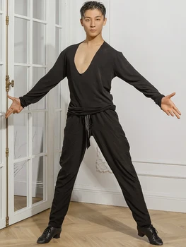 Men Latin Dance Costumes Blackl V Collar Cotton Long Sleeve Shirts Latin Men Ballroom Competition Dresses Practice Wear DQS2926
Men Latin Dance Costumes Blackl V Collar Cotton Long Sleeve Shirts Latin Men Ballroom Competition Dresses Practice Wear DQS2926
