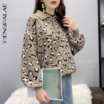 SHENGPALAE 2020 New Spring Autumn Long Sleeve Jumper Knitted Loose Fashion Pullover Femme Leopard Lapel Sweater ZA4997 
SHENGPALAE 2020 New Spring Autumn Long Sleeve Jumper Knitted Loose Fashion Pullover Femme Leopard Lapel Sweater ZA4997