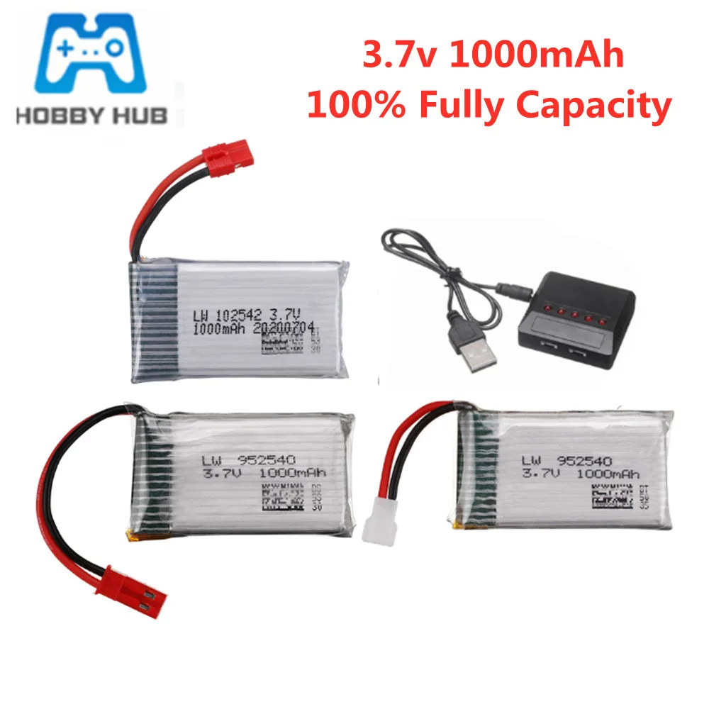 

3.7V 1000mAh Lipo Battery for Syma X5 X5C X5SC X5SW TK M68 CX-30 V931 X400 X500 X800 HD1315 HJ818 HJ819 X25 RC Drone vs 800mAh