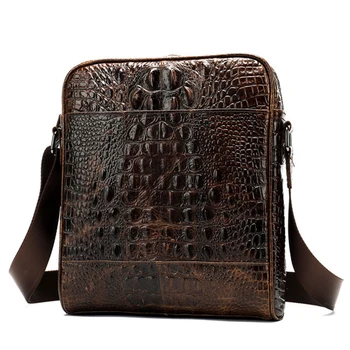 European and American retro business bag travel men's shoulder diagonal bag vertical crocodile pattern Cowhide leather briefcase
European and American retro business bag travel men's shoulder diagonal bag vertical crocodile pattern Cowhide leather briefcase