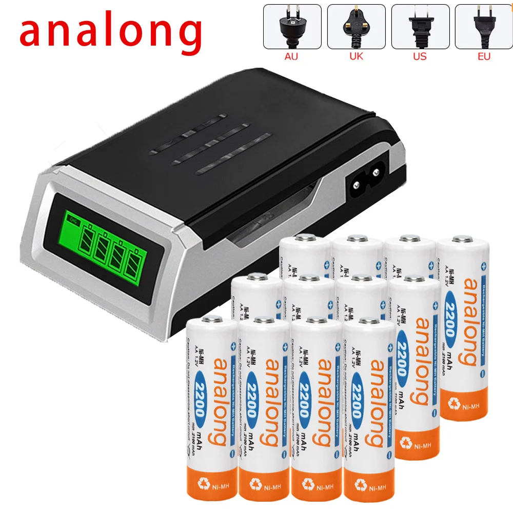 analong 12pcs AA 2200mAh NI-MH 1.2V rechargeable batteries aa battery rechargeable battery with LCD display smart battery charge
analong 12pcs AA 2200mAh NI-MH 1.2V rechargeable batteries aa battery rechargeable battery with LCD display smart battery charge