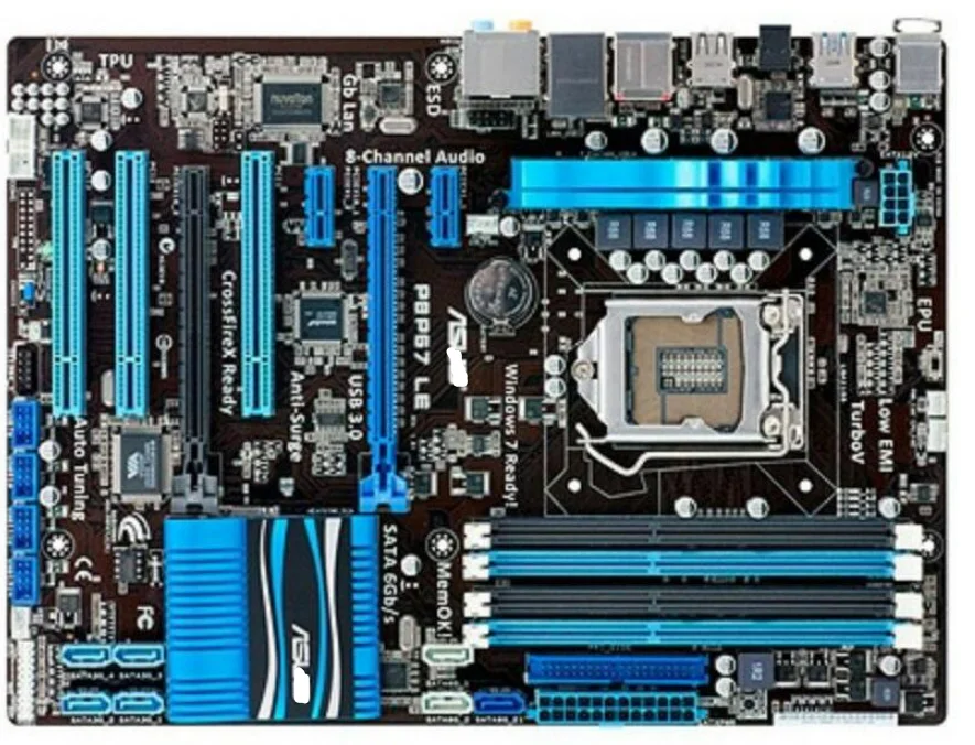 Оригинальная материнская плата P8P67 LE для настольного ПК intel DDR3 LGA 1155 32 ГБ платы SATA3.0