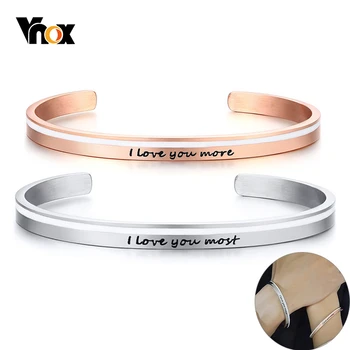 Vnox I LOVE YOU MORE Couple Bangles Glossy Stainless Steel Cuff Bracelet Elegant Women Men Anniversary Gift
Vnox I LOVE YOU MORE Couple Bangles Glossy Stainless Steel Cuff Bracelet Elegant Women Men Anniversary Gift