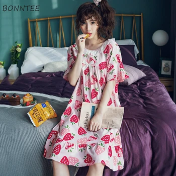 Nightgowns Women Kawaii Bow Design Soft Korean Style Daily College Girls Sleepwear Casual Simple Summer All-match Woman Homewear
Nightgowns Women Kawaii Bow Design Soft Korean Style Daily College Girls Sleepwear Casual Simple Summer All-match Woman Homewear