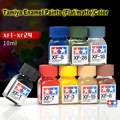 

10ml Tamiya Enamel Paint Flat/Matte Colors XF1-XF24 For Gundam Model Brush Spray Painting DIY Applied to Wood Metal Plastic