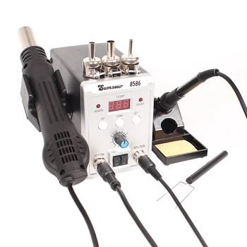 SMD Rework Soldering Station 8586 700W 2 in 1 Digital Display Hot Air Gun Solder Iron 220V / 110V ESD Welding Repair Tools
SMD Rework Soldering Station 8586 700W 2 in 1 Digital Display Hot Air Gun Solder Iron 220V / 110V ESD Welding Repair Tools