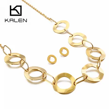 KALEN Multiple Round Interlock Mujer Choker Stainless Steel Necklace Earrings Sets For Women Wedding Jewellery
KALEN Multiple Round Interlock Mujer Choker Stainless Steel Necklace Earrings Sets For Women Wedding Jewellery