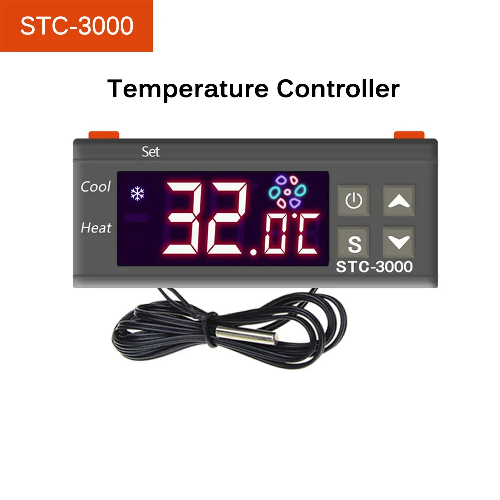 STC-3000 Thermostat Temp Controller Heating Control Cooling Thermoregulator for Egg Incubator 12V/24V/220V
STC-3000 Thermostat Temp Controller Heating Control Cooling Thermoregulator for Egg Incubator 12V/24V/220V