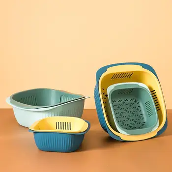 Double Layers Sink Drain Basket Household Round Fruit Basin Kitchen Plastic Fruit Tray Vegetable Storage Basket
Double Layers Sink Drain Basket Household Round Fruit Basin Kitchen Plastic Fruit Tray Vegetable Storage Basket