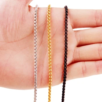 Tisnium Fashionable Stainless Steel Necklaces for Men Women Boho Style Box Chain 3mm Gold Silver Color Choker Link Wholesale 
Tisnium Fashionable Stainless Steel Necklaces for Men Women Boho Style Box Chain 3mm Gold Silver Color Choker Link Wholesale