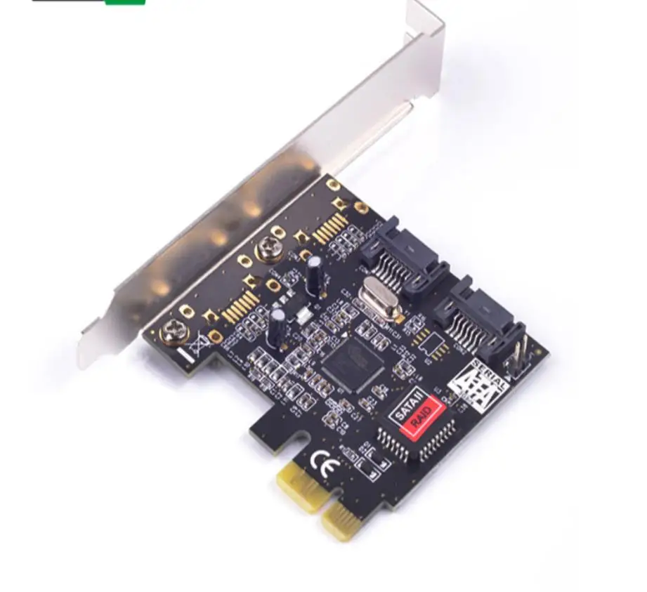 

PCIe X1 To 2 Port SATA2.0 3G/bps Raid Controller Card SIL3132 Chipset for Silicon sata Adapter Add on Card chia coin