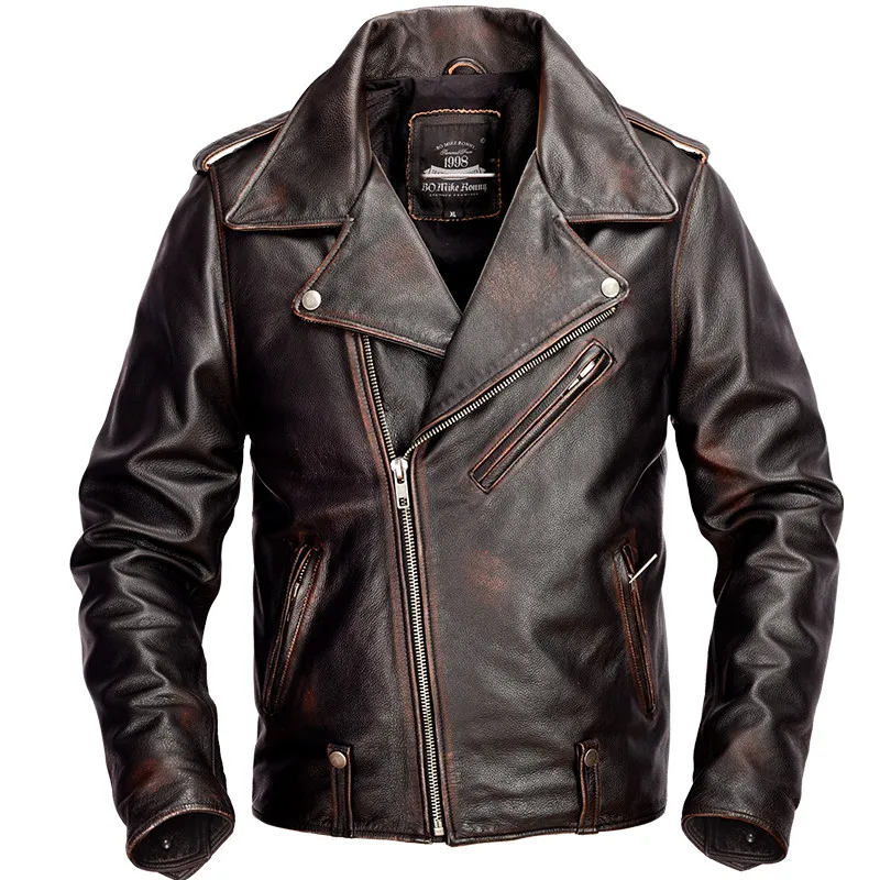 2019 Vintage Brown Men American Biker's Leather Jacket Plus Size 4XL Genuine Cowhide Spring Slim Fit Leahter Coat FREE SHIPPING
2019 Vintage Brown Men American Biker's Leather Jacket Plus Size 4XL Genuine Cowhide Spring Slim Fit Leahter Coat FREE SHIPPING