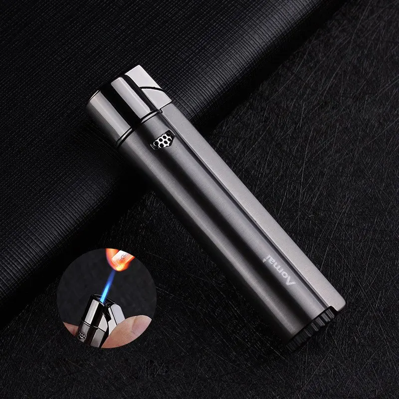 

Portable Slender Strip Metal Lighters Inflatable Windproof Gas Lighter Creative Male and Female Cigarette Lighter Butane