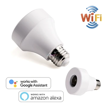 Smart LED Bulb Wifi Light Socket E26 E27 Timer Wireless Wi-Fi Lamp Adapter Remote Control Work with Alexa Google Home Smart Life
Smart LED Bulb Wifi Light Socket E26 E27 Timer Wireless Wi-Fi Lamp Adapter Remote Control Work with Alexa Google Home Smart Life