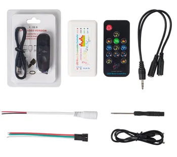 CSY008 Bluetooth Music Dream Color Controller DC5-24V 13 Keys RF Remote WS2812B WS2811 WS2813 1903 LED Strip 512 Pixels Matrix P
CSY008 Bluetooth Music Dream Color Controller DC5-24V 13 Keys RF Remote WS2812B WS2811 WS2813 1903 LED Strip 512 Pixels Matrix P